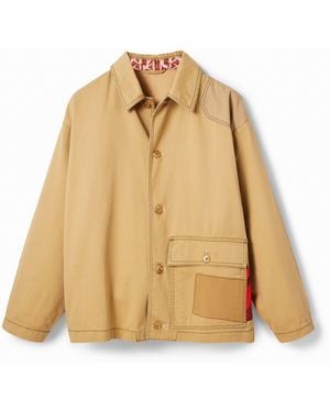 Desigual Patchwork Worker Jacket, Cotton - Natural