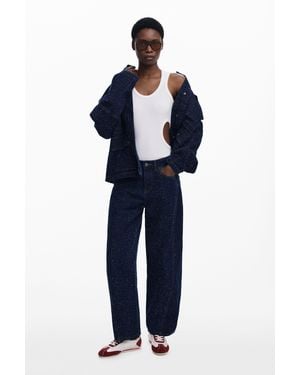 Desigual Two-Tone Denim Trousers - Blue