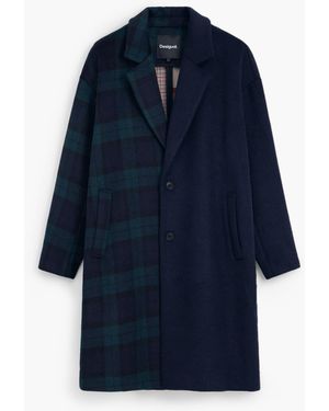 Desigual Combined Coat - Blue