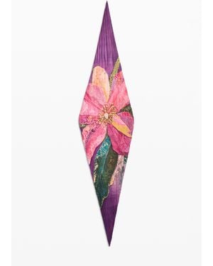 Desigual Foulard Estampado Floral, Poliester, Rojo - Rosa