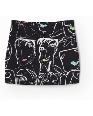 Desigual Slim-Fit Mini Skirt, Cotton - Black