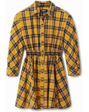 Desigual Midi Shirt Dress, Cotton - Yellow