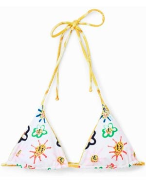Desigual Triangel-Bikinitop Wendestyle, Gelb