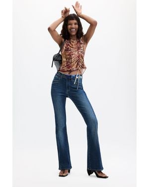 Desigual Flare Jeans, Cotton - Blue