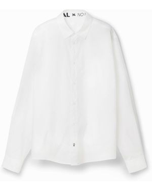 Desigual Basic Shirt With Contrasting Details, Cotton - White