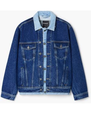 Desigual Patchwork Denim Jacket, Cotton - Blue