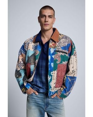 Desigual Patchwork Jacket, Cotton - Blue