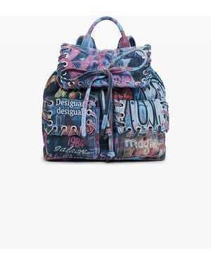 Desigual Small Graffiti Cat Backpack - Blue