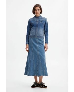 Desigual Long Denim Skirt, Cotton - Blue
