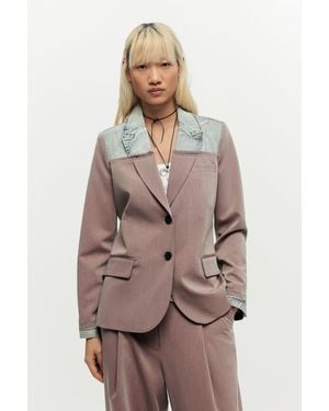 Desigual Recycled Blazer Coat - Natural