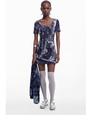 Desigual Dress Designed By Mr. Christian Lacroix, Cotton - Blue