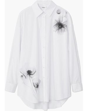 Desigual Poppy Print Shirt, Cotton - White