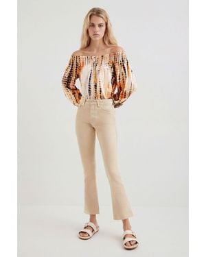 Desigual Vaquero Flare Cropped, Algodon, Marrón - Neutro