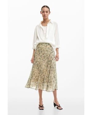 Desigual Wild Midi Skirt, Polyester - Natural