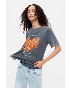 Desigual Printed Organic Cotton T-Shirt, Cotton - Blue