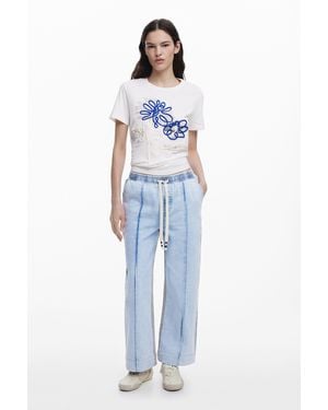 Desigual Cropped Jogger Jeans - Blue