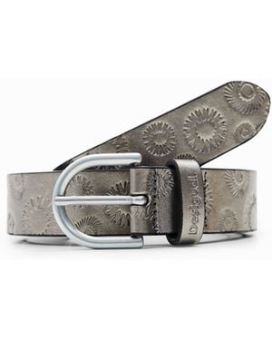 Desigual Metallic Geometric Belt - Black