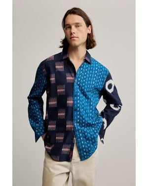Desigual Patch Printed Shirt, Cotton - Blue