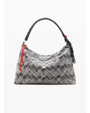 Desigual Medium Bag With Studs Charm - Gray