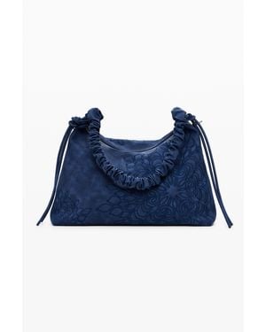 Desigual Medium Mandala Embossed Shoulder Bag - Blue