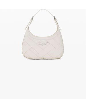 Desigual Small Braided Logo Bag, Polyurethane - White