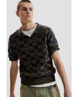 Desigual Bicolour Polo Shirt, Cotton - Black