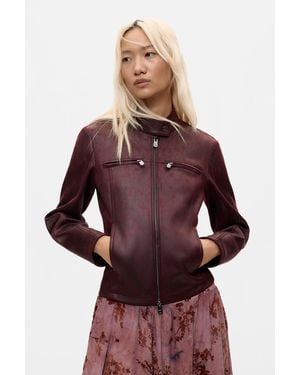Desigual Jacket Leather Effect, Polyester - Red