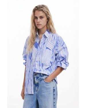 Desigual Oversized Arty Shirt, Cotton - Blue