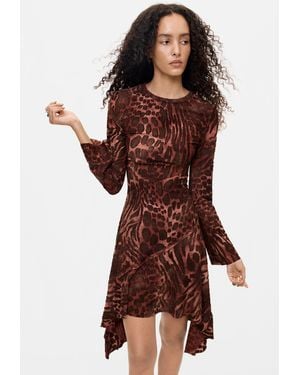 Desigual Flocked Short Dress - Black