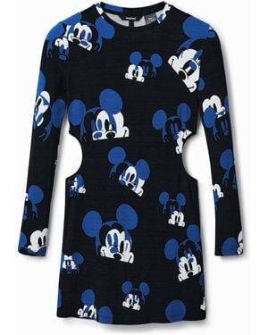 Desigual Short Disney's Mickey Mouse Dress, Viscose - Blue