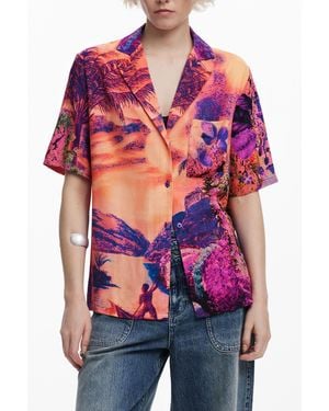 Desigual Shirt Designed By Mr. Christian Lacroix, Viscose - Red