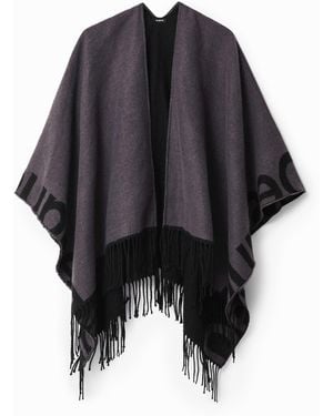 Desigual Reversible Poncho - Black