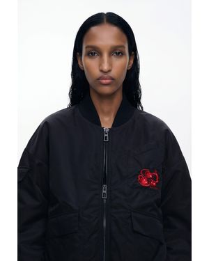 Desigual Cherry Bomber Jacket, Polyamide - Black