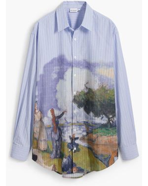 Desigual Landscape Print Shirt, Cotton - Blue