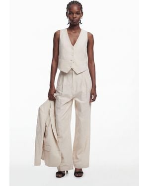 Desigual Printed Pleated Pants - White