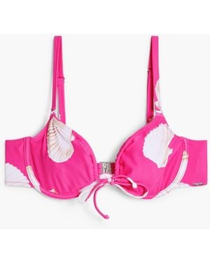 Desigual Fuchsia Shell Bikini Top - Pink