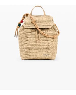 Desigual Small Raffia Backpack Charms, Paper - Natural