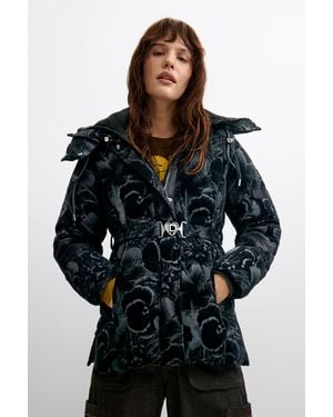 Desigual Long Padded Coat, Polyester - Black