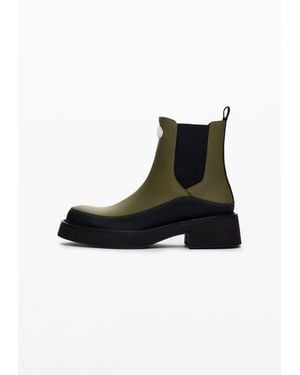 Desigual Bota Estilo Chelsea, Verde - Negro