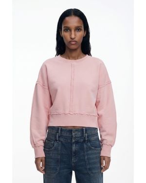 Desigual Topstitched Sweatshirt, Cotton - Red