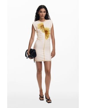 Desigual Short Sunflower Lyocell Dress, Lyocell - White