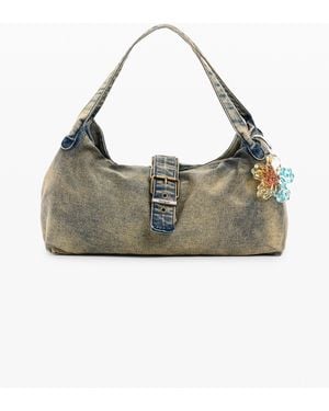 Desigual Denim Charm Bag - Green
