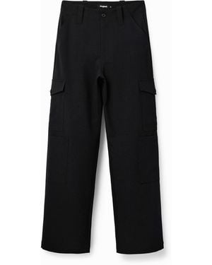 Desigual Flowy Cargo Trousers - Black