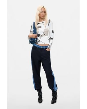 Desigual Contrast Jogger Trousers - Blue