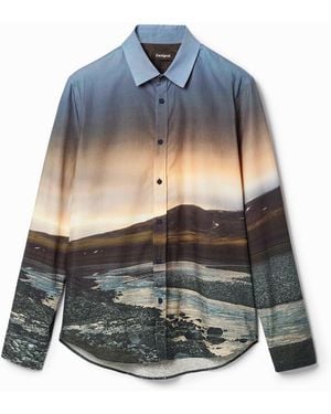 Desigual Photographic Landscape Shirt, Cotton - Black