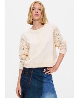 Desigual Sweater 100% Cotton, Cotton - White