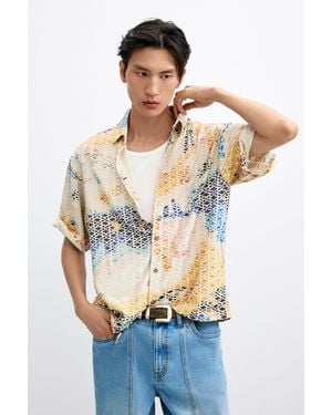 Desigual Embroidered Printed Shirt - White
