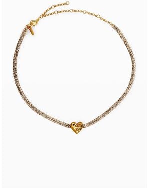 Desigual Heart Pendant - White
