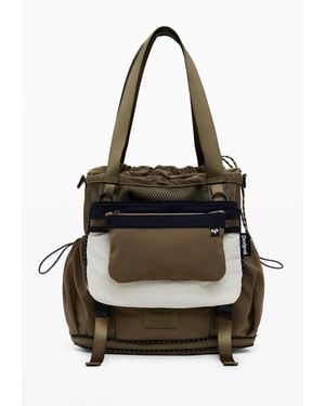 Desigual Large Expandable Nylon Backpack - Black