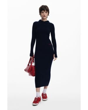 Desigual Figurbetontes Kleid Mit Kapuze - Blau